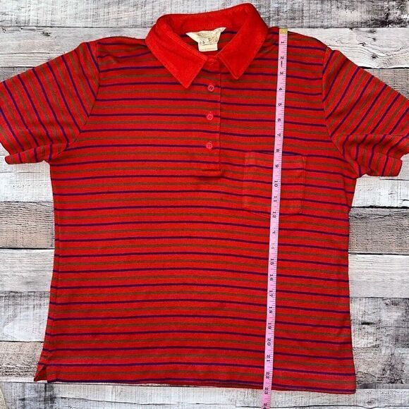 🎮Vintage 80s Mens Sears Striped Collared Button Up Short Sleeve Shirt 14 - Picture 4 of 6